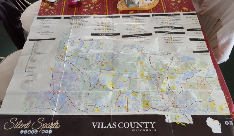 This Vilas County Silent Sports Map pieces together all of the small trail maps available from local municipalities.
